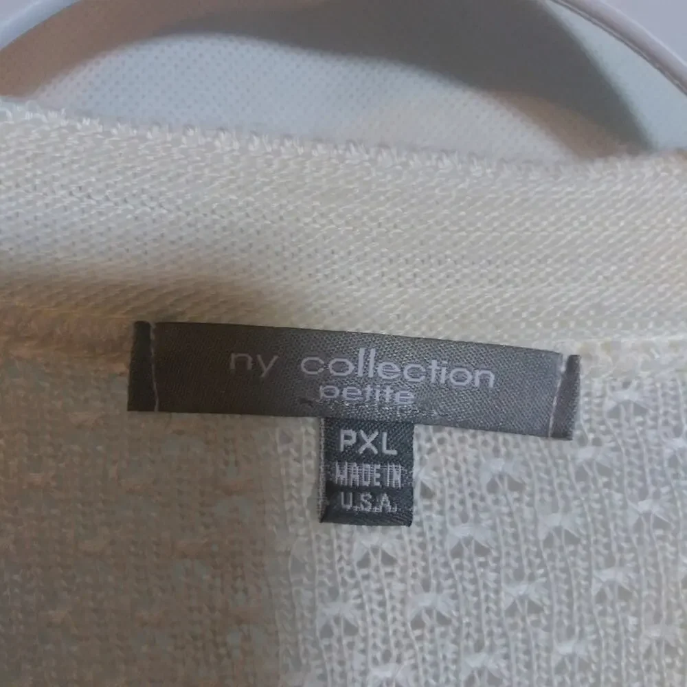 Ny Collection Cream Open-Front Knit Cardigan Sweater Cottagecore Petite Size XLP